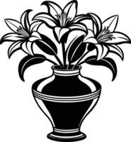 flower in a vase isolated on white background eps 10 vector