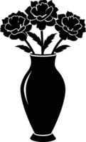 flower in a vase isolated on white background eps 10 vector