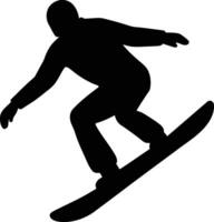 silhouette of a snowboarder jumping vector
