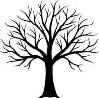 silhouette of tree without leaf isolated on white background eps 10 vector