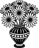 flower in a vase isolated on white background eps 10 vector