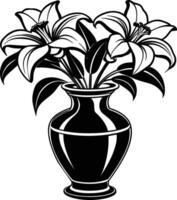 flower in a vase isolated on white background eps 10 vector