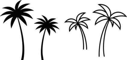 palm tree silhouette isolated on white background eps 10 vector