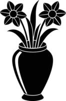 flower in a vase isolated on white background eps 10 vector