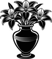 flower in a vase isolated on white background eps 10 vector