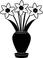 flower in a vase isolated on white background eps 10 vector