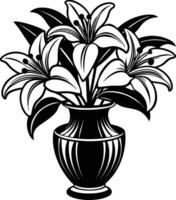 flower in vase illustration isolated on white background eps 10 vector