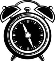 black alarm clock isolated on white background vector