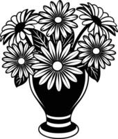 flower in a vase isolated on white background eps 10 vector