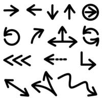 Set of black arrow symbols isolated on white background vector
