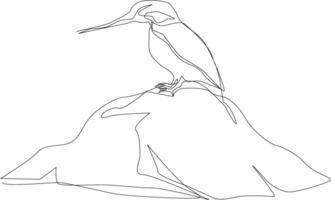hand-drawn sketch of a bird on the stone vector