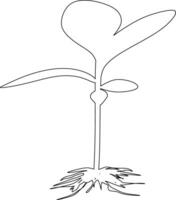 One line art. continuous line art. a flower isolated on white vector