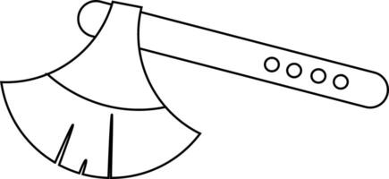 illustration and clip art of an axe isolated on white. an outline sketch of an axe vector