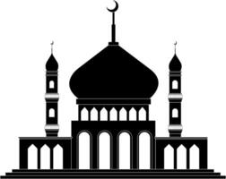 Illustration and flat design. silhouette of a mosque vector