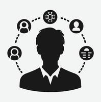 Premium Silhouette Icon of User, Ideal for Websites, Apps, and Graphic Design vector