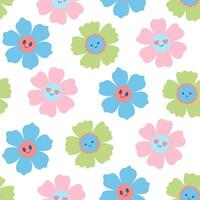 Seamless pattern with cute simple flowers. graphics. vector
