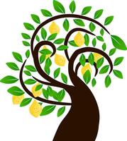 The illustrations and clipart. Cartoon image of a tree. tree icon. vector