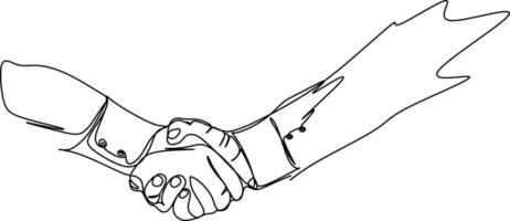 One line art. continuous line art. 2 man dealing on the project agreement vector
