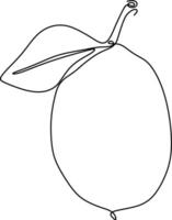 one line art. one continuous line. a tree branch with fruits hanging on vector