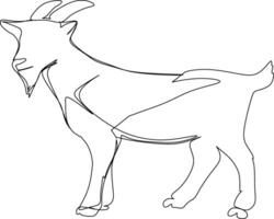 The illustrations and clipart. an outline sketch of goat vector