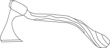 illustration and clip art of an axe isolated on white. an outline sketch of an axe vector