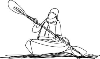 One line art. continuous line art. a traditional ship sailing in the ocean vector