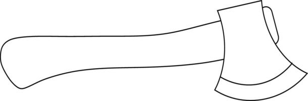 illustration and clip art of an axe isolated on white. an outline sketch of an axe vector