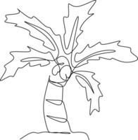 One line art. continuous line art. a palm isolated on white vector