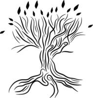 The illustrations and clipart. Cartoon image of a tree. tree icon. vector