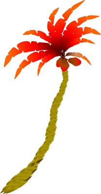 The illustrations and clipart. Cartoon image. palm tree isolated on white background