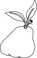 one line art. one continuous line. a tree branch with fruits hanging on vector