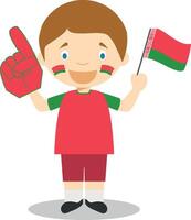 National sport team fan from Belarus with flag and glove Illustration vector