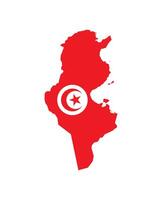 Tunisia Map. Map of Tunisia with national Flag. vector