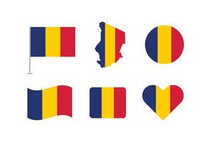 Chad flag. Set of Chad Flags Collection. vector