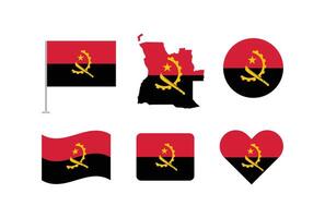 Angola flag. Set of Angola Flags Collection. vector
