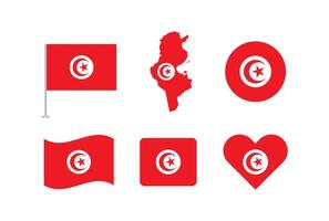 Tunisia flag. Set of Tunisia Flags Collection. vector