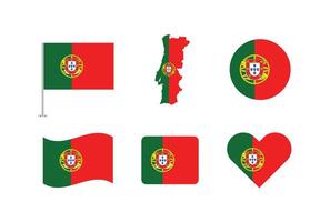 Portugal flag. Set of Portugal Flags Collection. vector