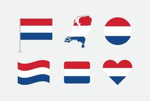 Netherlands flag. Set of Netherlands Flags Collection. vector