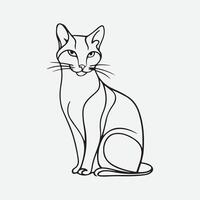 Stunning Cat Line Art Designs for Creative Projects vector