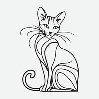 Stunning Cat Line Art Designs for Creative Projects vector