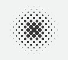 Circle halftone design element. Dots spotted black pattern. Comic style blob vector