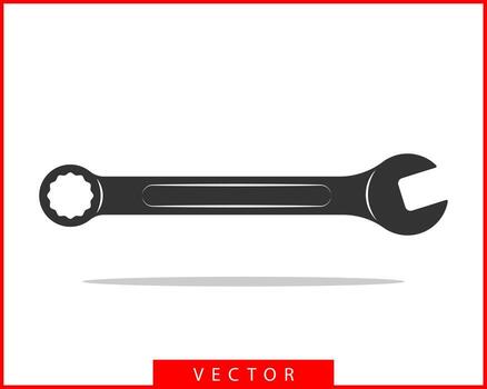 Tools wrench icon. Spanner logo design element. Key tool isolated on white background. vector