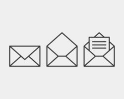 Envelope icons letter. Envelop icon template. Mail symbol element. Mailing label for web or print design. vector