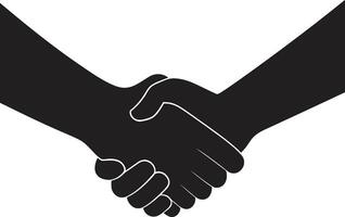 Unity Gesture Black Handshake Graphic Mutual Accord Iconic Handshake Design in Black vector