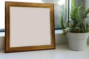 Natural Mockup Photo Paper on Wooden Table for a Realistic and Authentic Presentation, Perfect for Showcasing Designs with a Natural Feel