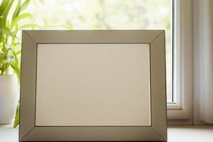 Natural Mockup Photo Paper on Wooden Table for a Realistic and Authentic Presentation, Perfect for Showcasing Designs with a Natural Feel