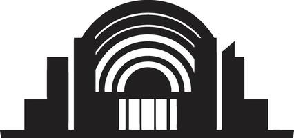 Ebony Elements Refined Abstract Architecture Graphic Chic Urban Unity Modern Building Icon vector