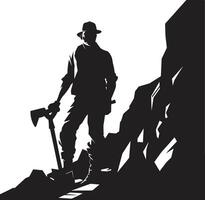 Digging Dynamo Unearthing Treasures Underground Mineral Miner Extracting Earths Riches vector