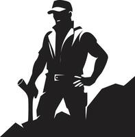 Shaft Seeker Searching the Subterranean Digging Dynamo Master of Subsurface Excavation vector