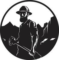 Ore Explorer Delving into Depths Mineral Miner Extractor of Earths Riches vector